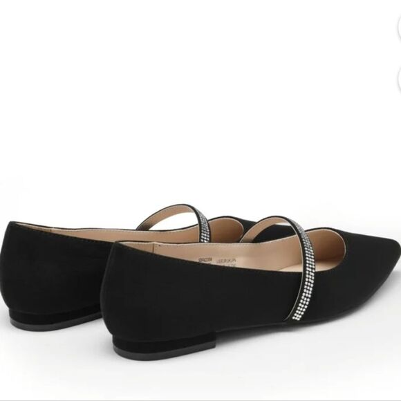 BRAND NEW LYNX RHINESTONE STRAP SLIP-ON BALLET FLAT. - Picture 1 of 15